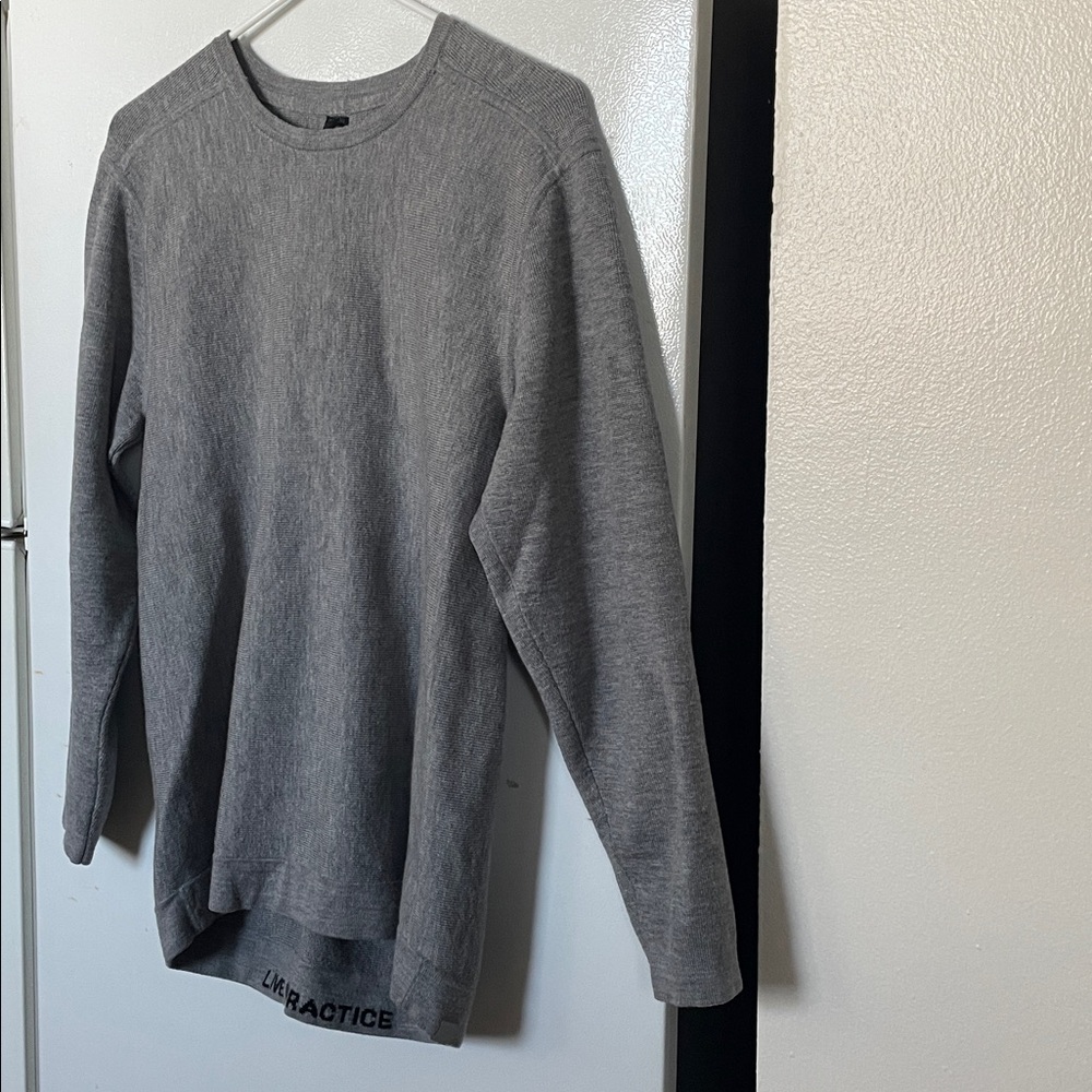 Lululemon Gray Crewneck Sweater Live In Practice Logo‎ Tag See Measurements - Picture 4 of 10